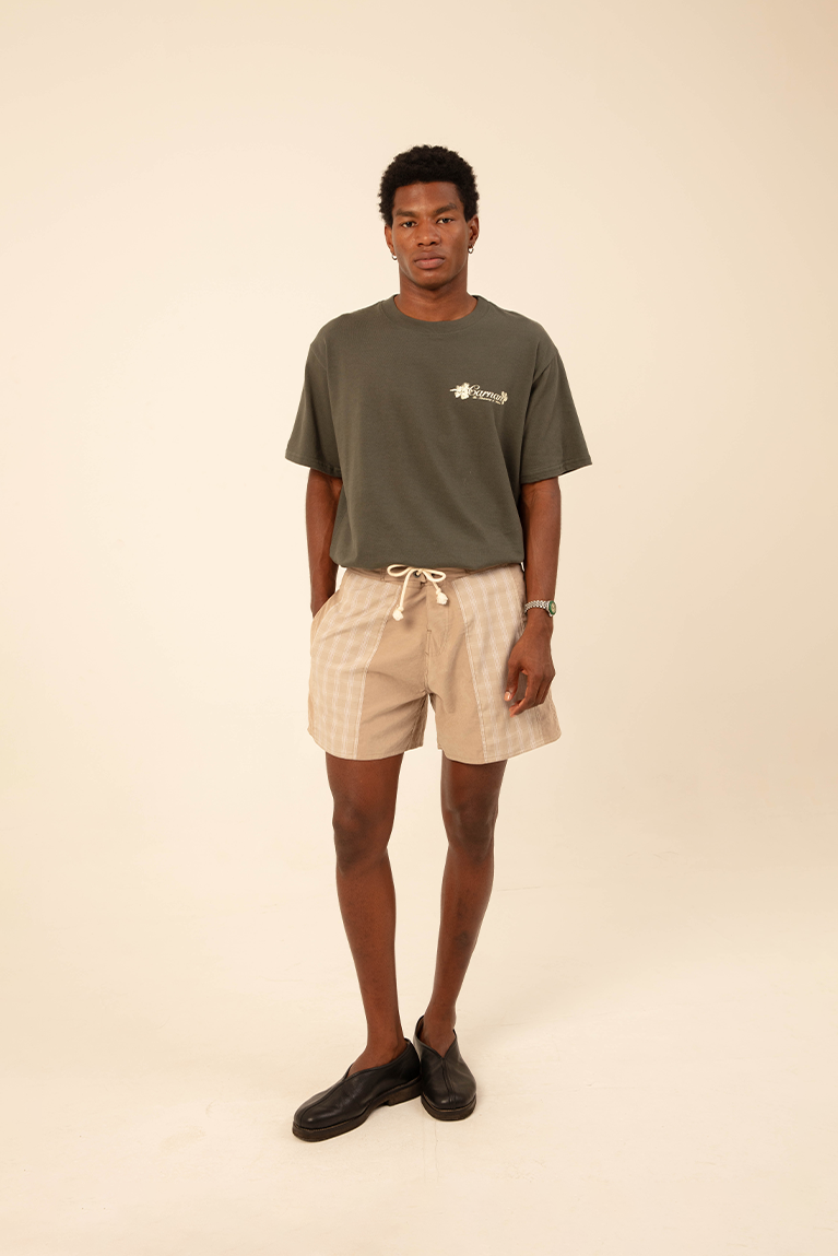 Beige Overlayer Boardshort