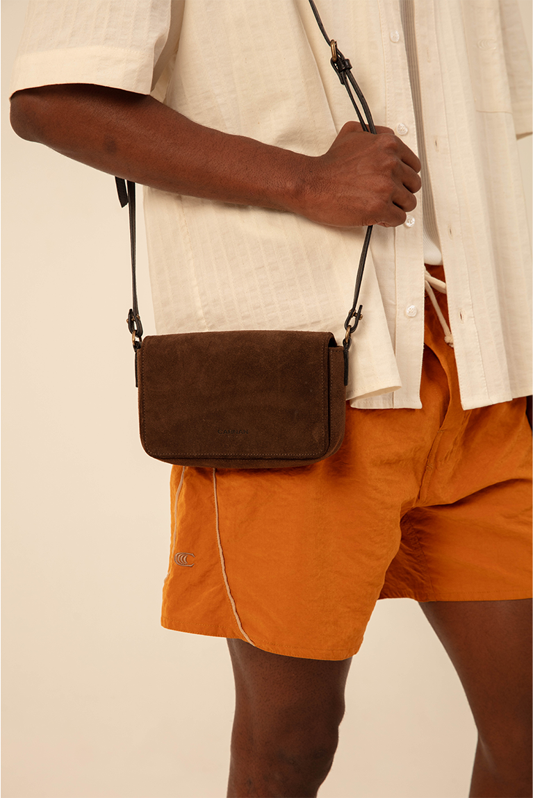 Brown Suede Side Bag