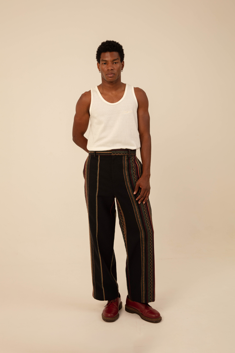 Jacquard Striped Pants