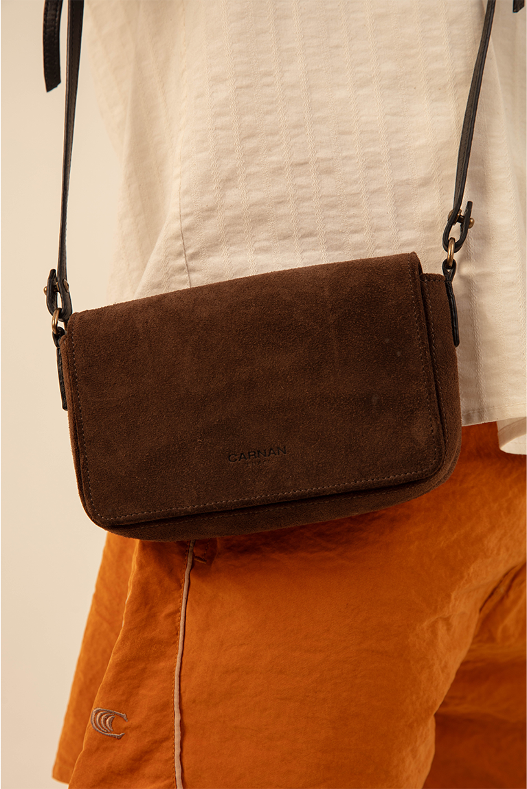 Brown Suede Side Bag