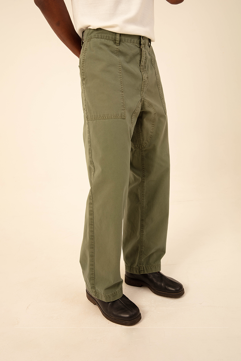 Green Washed Twill Pants