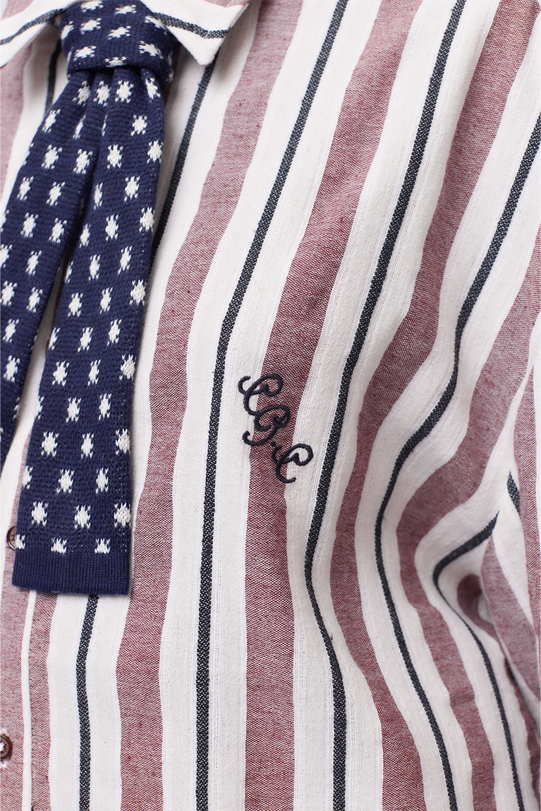 Carnan x CP Burgundy Striped Shirt