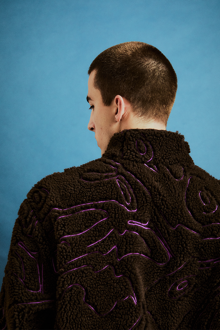 Abstract Embroided Fleece