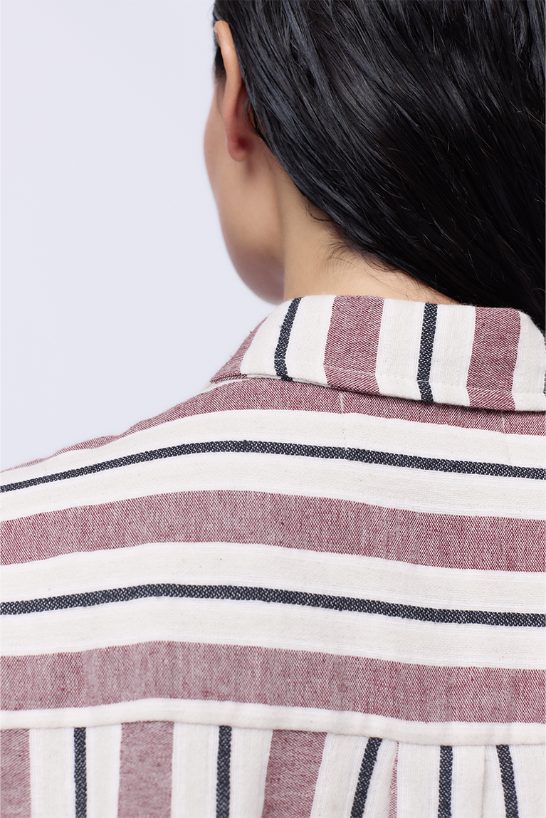 Carnan x CP Burgundy Striped Shirt