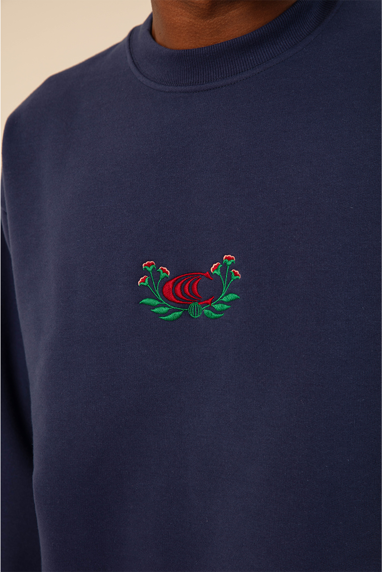 Embroided Navy Sweatshirt