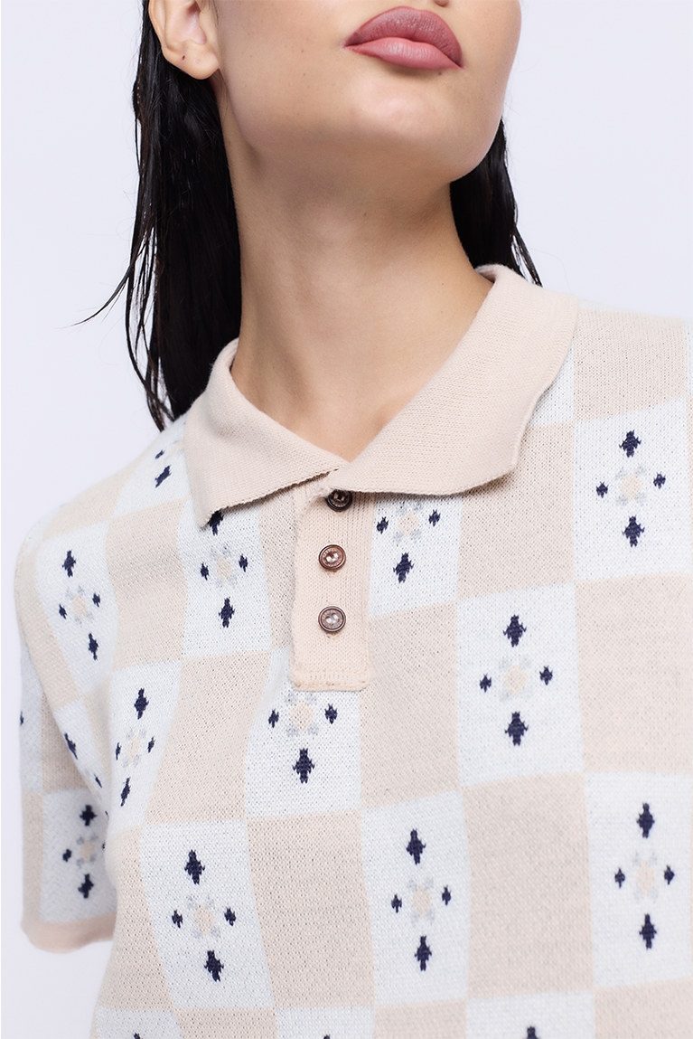 Carnan x CP Tiles Tricot Polo Shirt