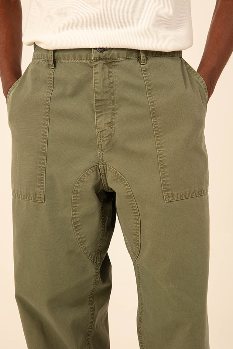 Green Washed Twill Pants