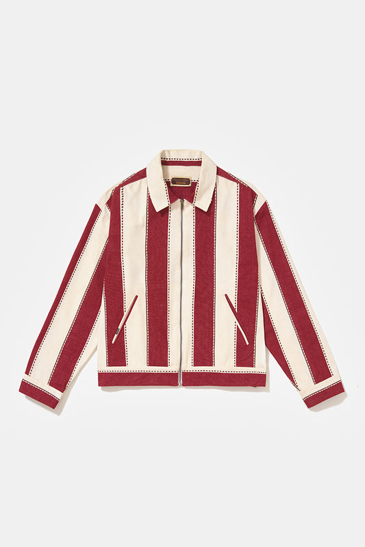 Jacquard Red Striped Jacket