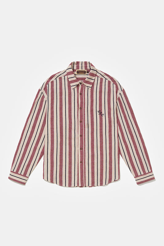 Carnan x CP Burgundy Striped Shirt