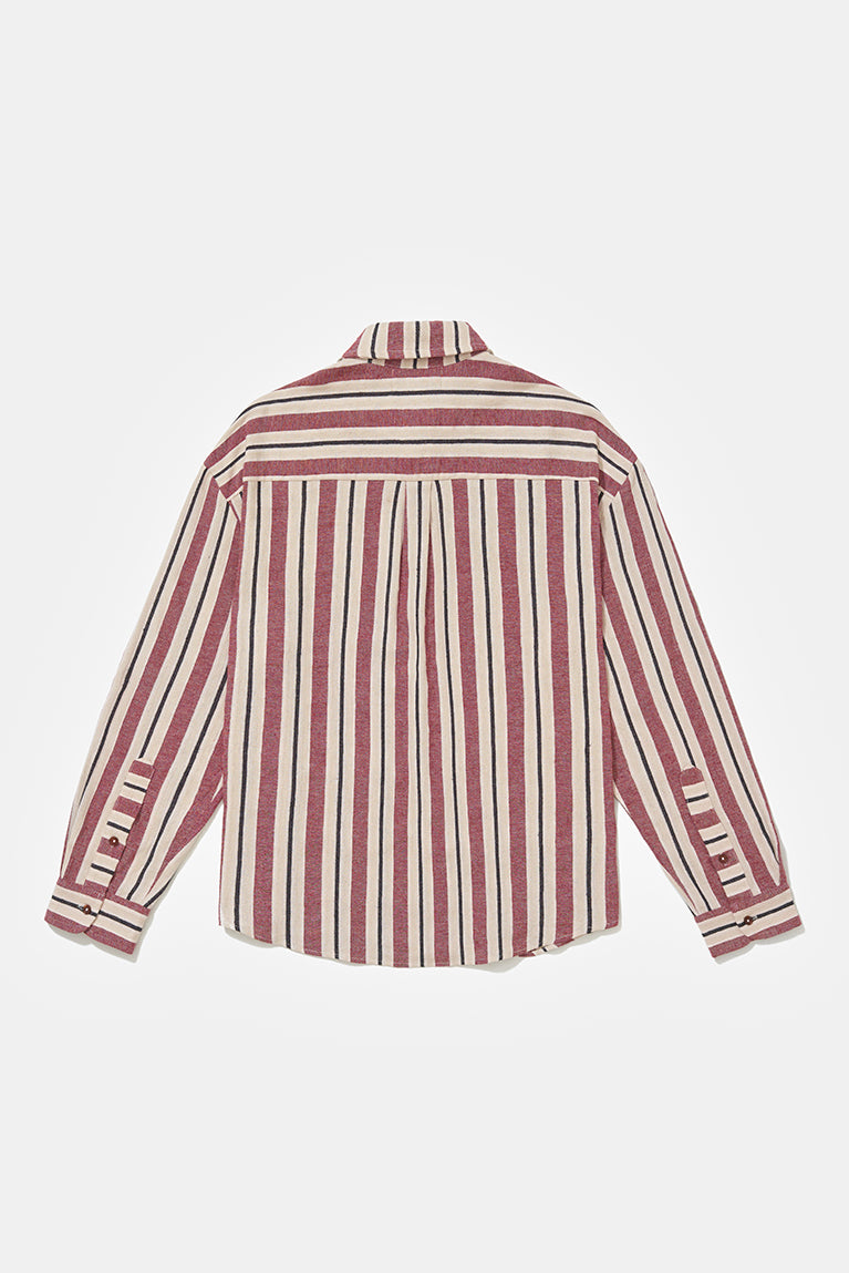 Carnan x CP Burgundy Striped Shirt