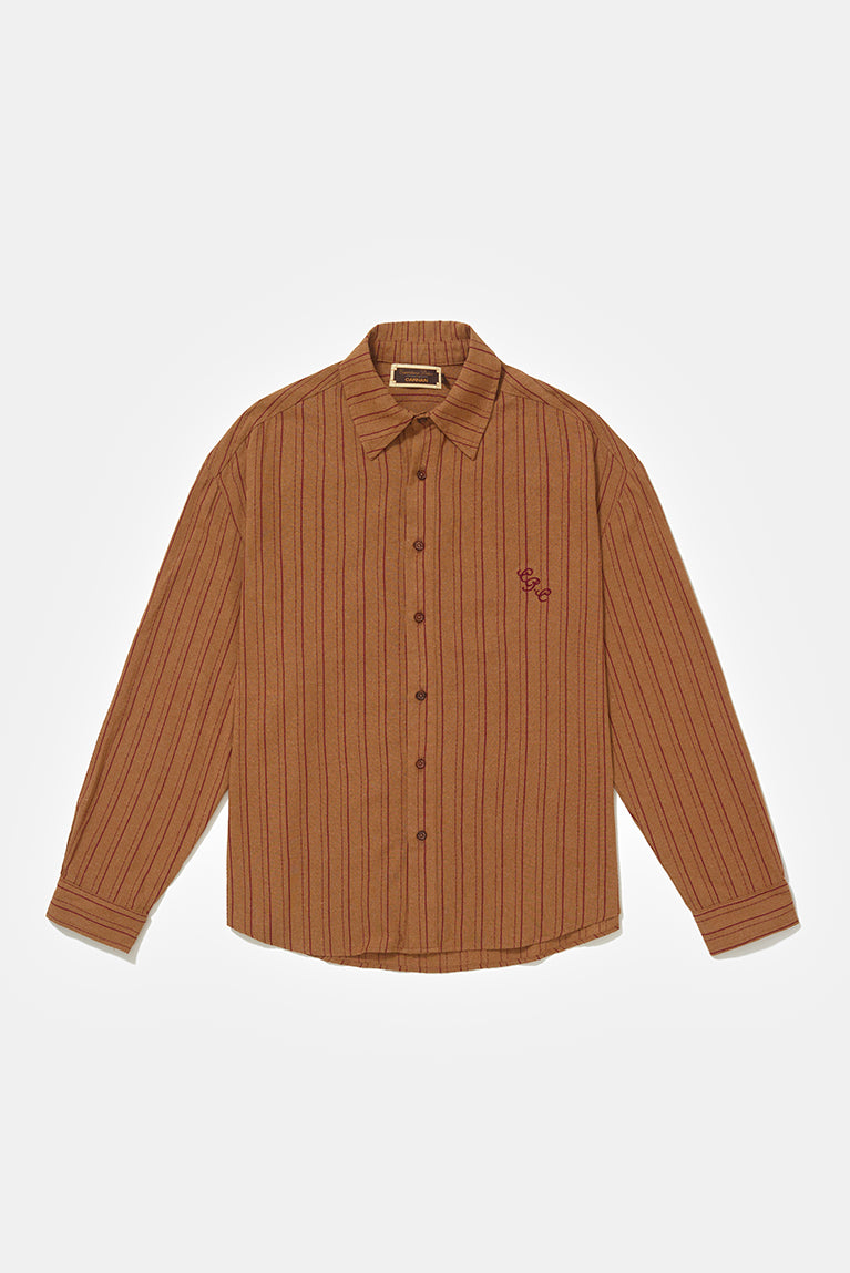 Carnan x CP Brown Striped Shirt