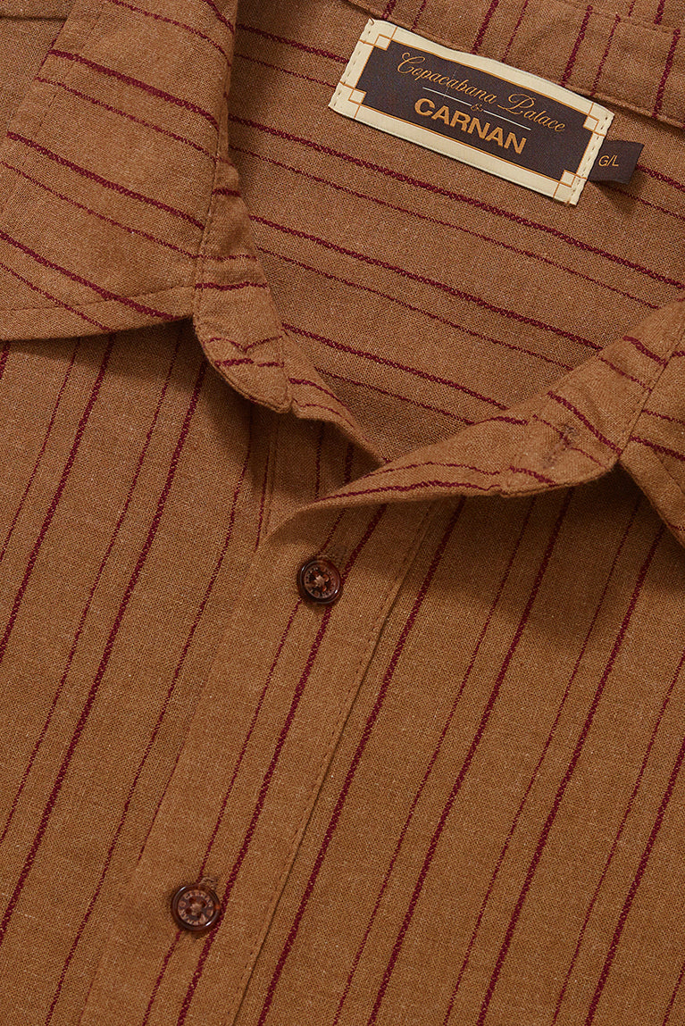 Carnan x CP Brown Striped Shirt