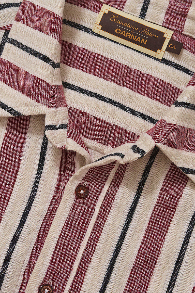 Carnan x CP Burgundy Striped Shirt