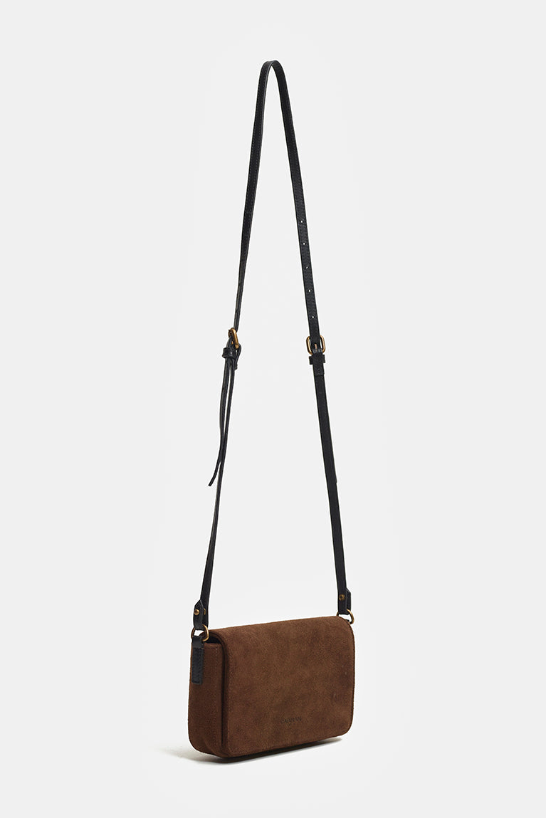 Brown Suede Side Bag